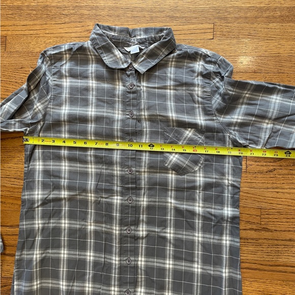 Garnet Hill Long-Sleeve Flannel Shirtdress 100% Organic Pima Cotton - Picture 7 of 10